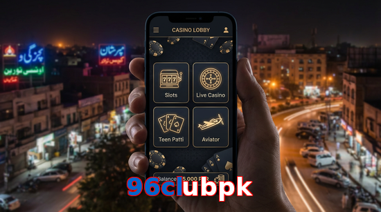 Main screen of 96Clubpk app page for PK players